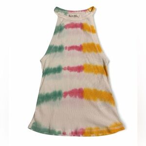 Free People We The Free Retro 70s tie dye halter knit top  LG